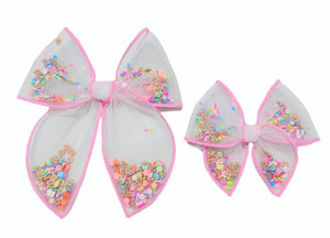**PREORDER** Choose Size PRE-FILLED/PRE-TIED SHAKER BOW-Ice Cream Cone and Sprinkles