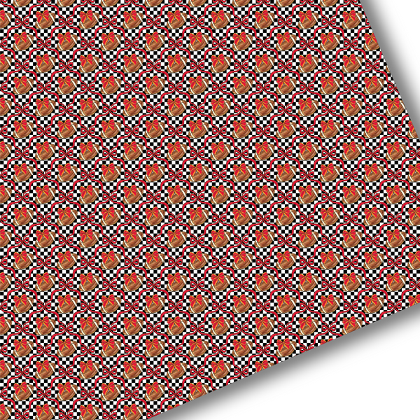 KC Checkered Bows Premium Faux Leather