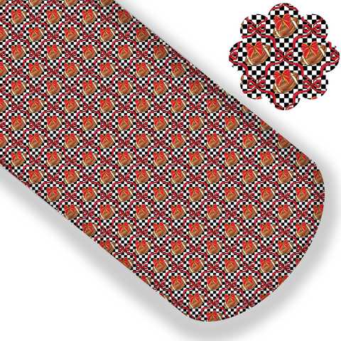 KC Checkered Bows Premium Faux Leather
