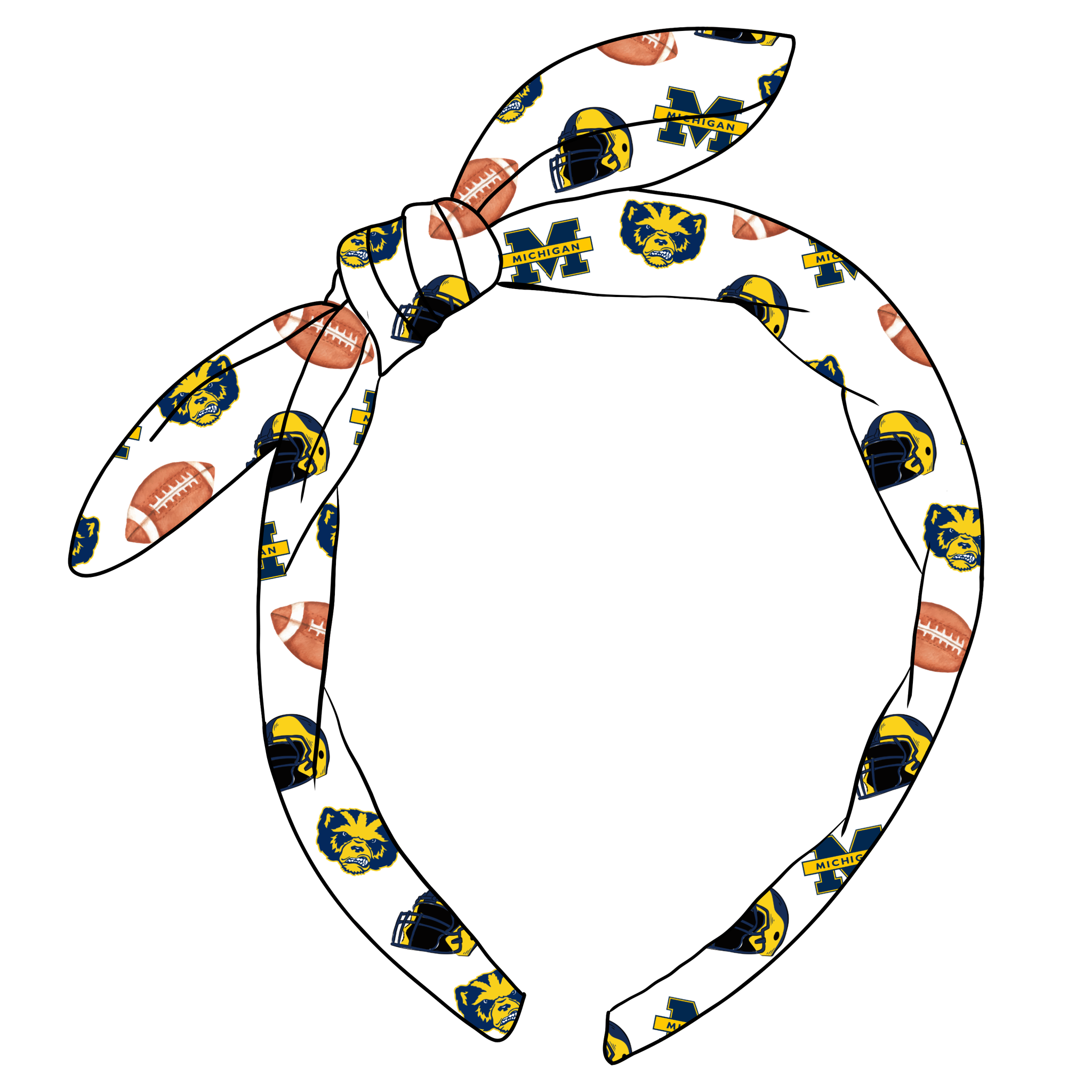 (PREORDER) KNOTTED BOW HEADBAND-College Football-Michigan Wolverines