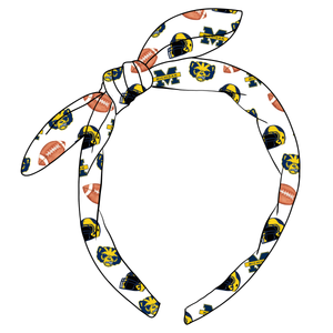 (PREORDER) KNOTTED BOW HEADBAND-College Football-Michigan Wolverines