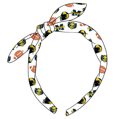 (PREORDER) KNOTTED BOW HEADBAND-College Football-Michigan Wolverines
