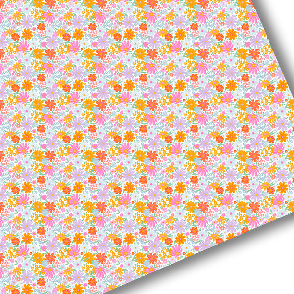 Bright Bold Summer Floral Premium Faux Leather