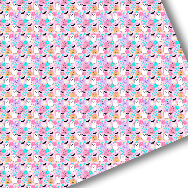 Pink Floral Ghost Premium Faux Leather