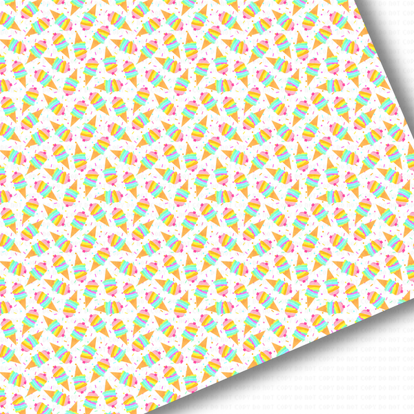 **READY TO SHIP!** Bright Rainbow Sprinkle Ice Cream Cones EXCLUSIVE Premium Faux Leather