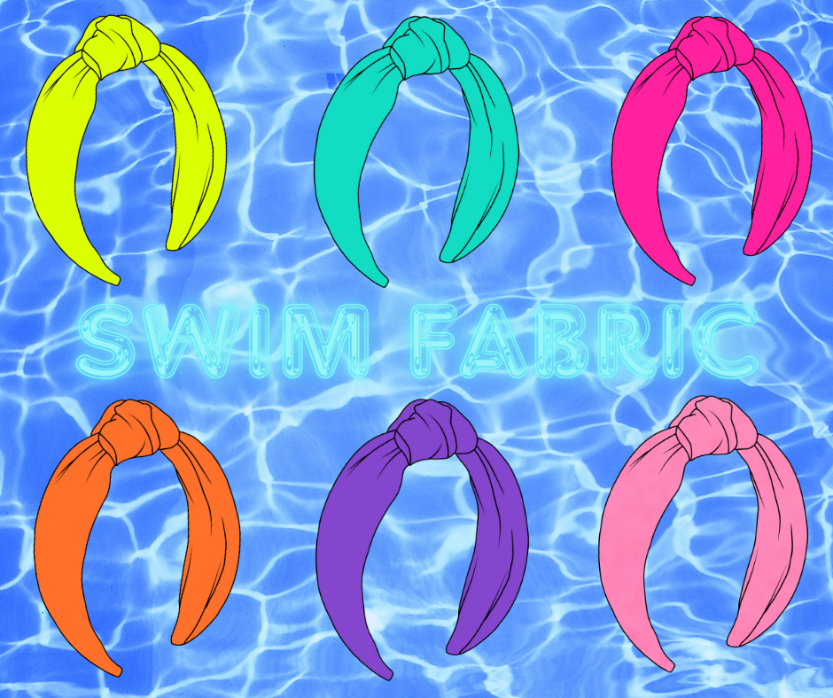 Choose Color 💦 SWIM FABRIC TOP KNOT HEADBANDS
