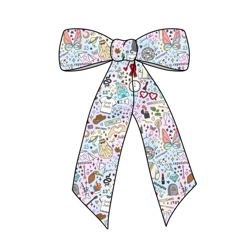 (PREORDER) PRE-TIED LONG TAILS BOW-Rainbow Swiftie Eras