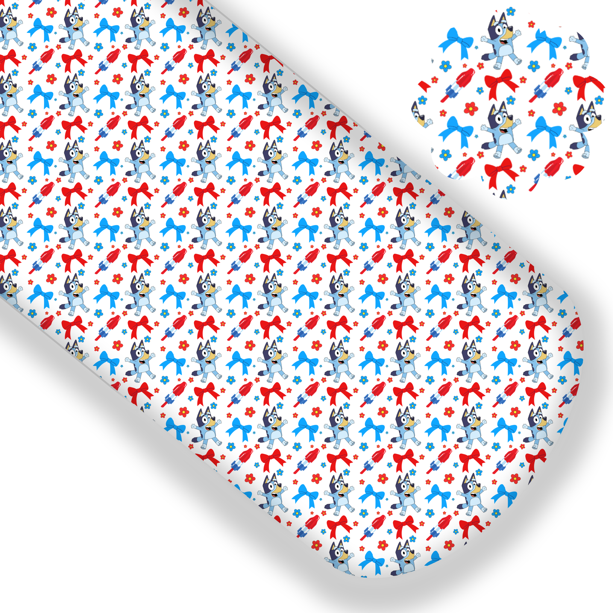 **READY TO SHIP!** Red, White, Blue Pup Premium Faux Leather