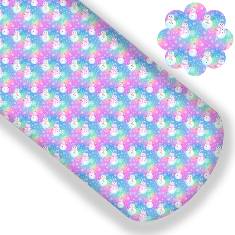 **READY TO SHIP!** Rainbow Snowmen Premium Faux Leather