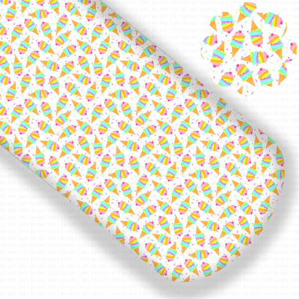 **READY TO SHIP!** Bright Rainbow Sprinkle Ice Cream Cones EXCLUSIVE Premium Faux Leather