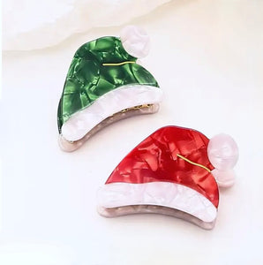 Choose Color-Premium Acetate Santa Hat Claw Clip