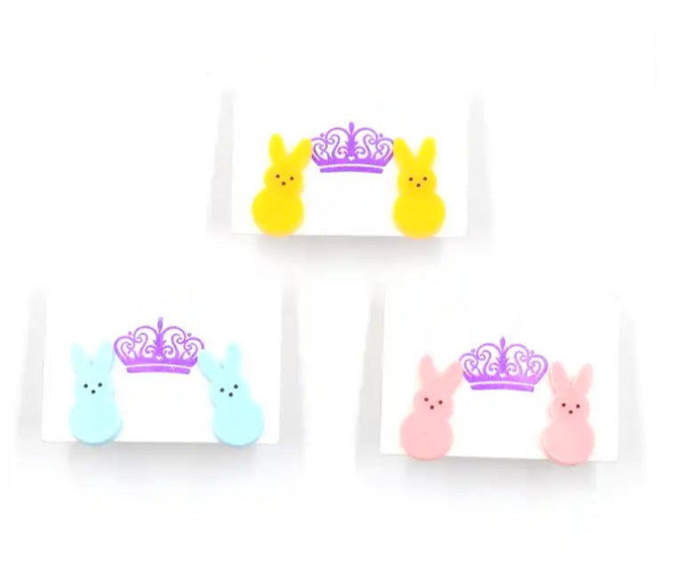 Choose Color-Peeps Bunny Acrylic Stud Earrings