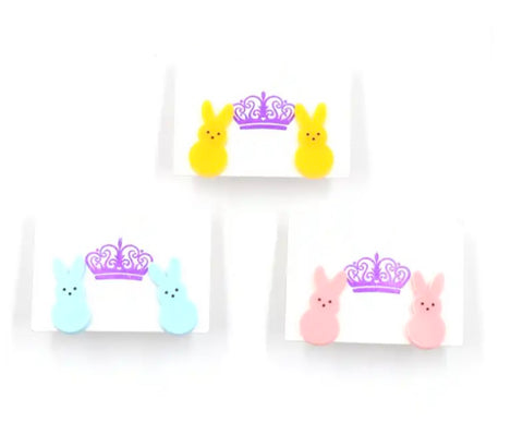 Choose Color-Peeps Bunny Acrylic Stud Earrings