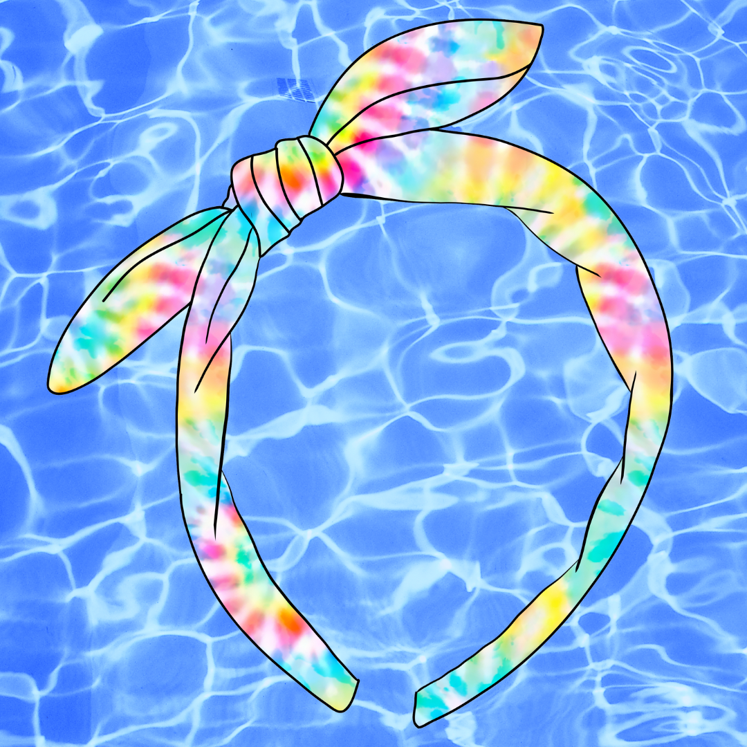 💦SWIM FABRIC KNOTTED BOW HEADBAND-Summer Tie Dye