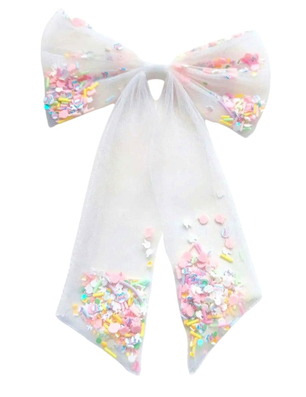 (PREORDER) PRE-TIED LONG TAILS BOW-Hoppy Easter Shaker Bow