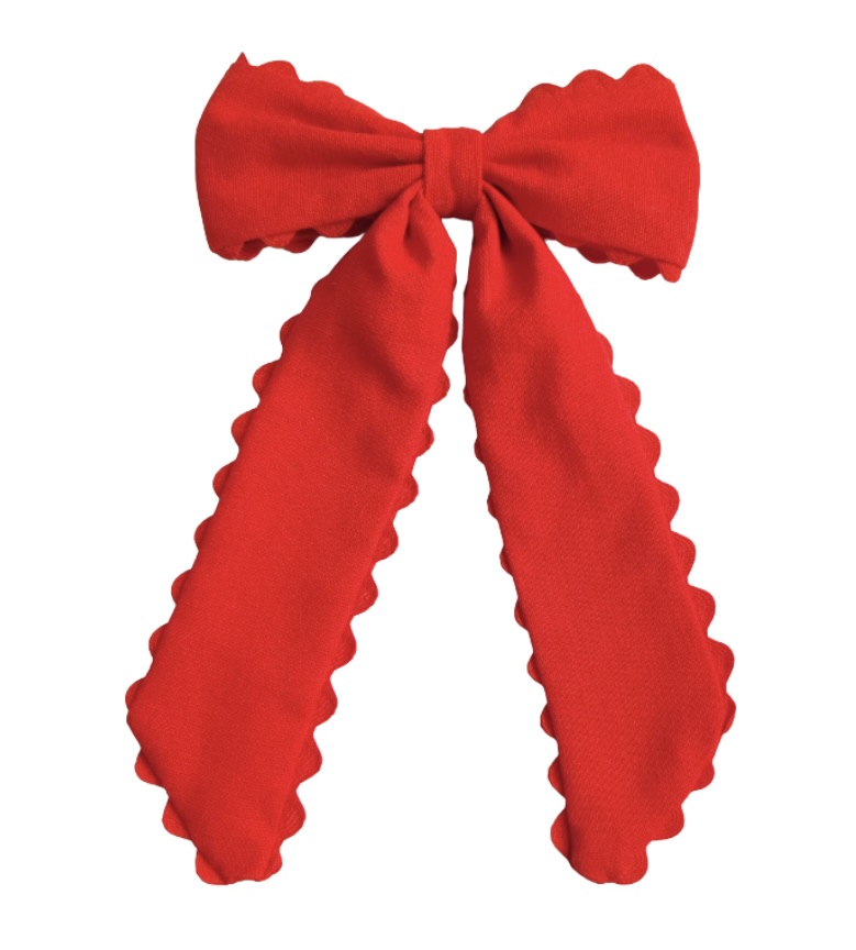 (PREORDER) Red Scalloped Long Tail Bow