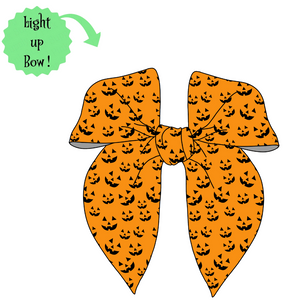 (PREORDER) 💡LIGHT UP! PRE-TIED SURGED EDGE BOW-Jack O' Lantern