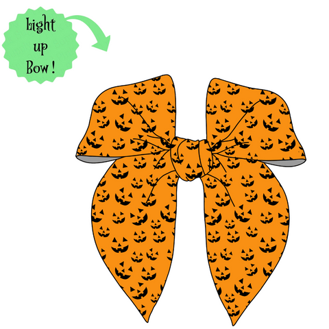 (PREORDER) 💡LIGHT UP! PRE-TIED SURGED EDGE BOW-Jack O' Lantern