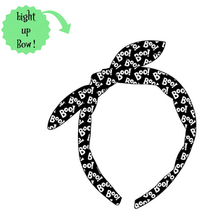 (PREORDER) 💡LIGHT UP!** KNOTTED BOW HEADBAND-BOO!