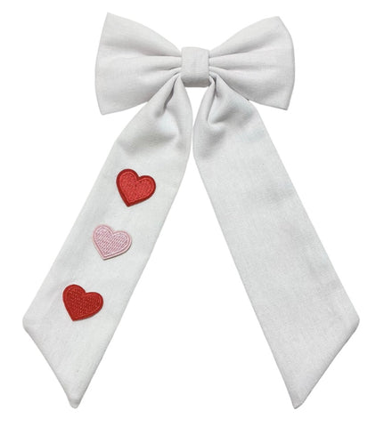 (PREORDER) Long Tail Bow-White Hearts