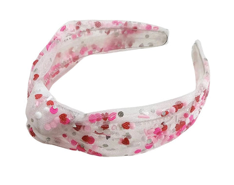 (PREORDER) TOP KNOT HEADBAND-V-Day Confetti Hearts SHAKER