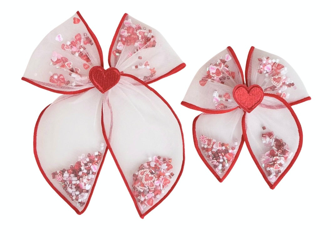 (PREORDER) Choose Size PRE-FILLED/PRE-TIED SHAKER BOW-Red Heart