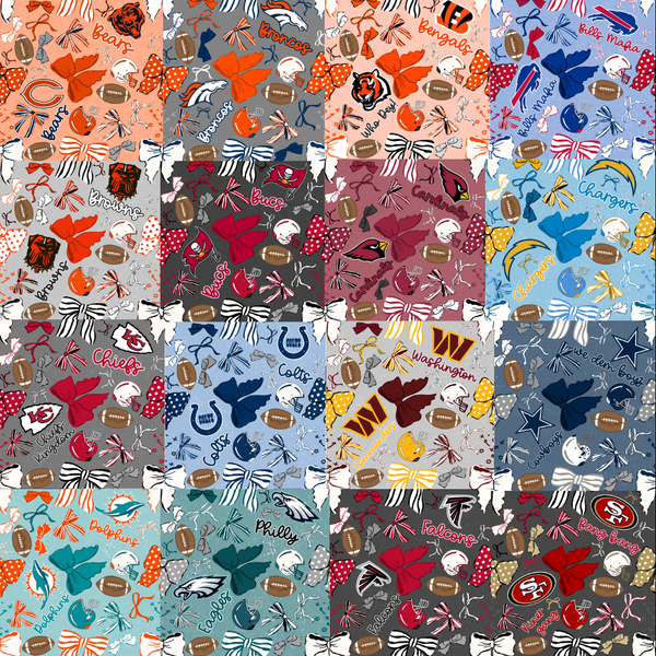 (PREORDER HAIR ACCESSORIES-STYLE 1) All NFL Football Bow Teams-You Choose Team and Style