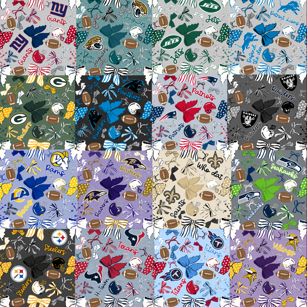 (PREORDER HAIR ACCESSORIES-STYLE 1) All NFL Football Bow Teams-You Choose Team and Style