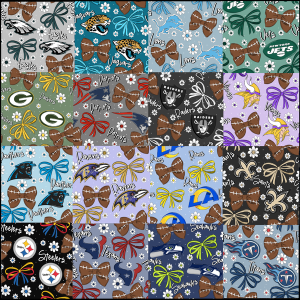 (PREORDER HAIR ACCESSORIES-STYLE 2) All NFL Football Bow Teams-You Choose Team and Style