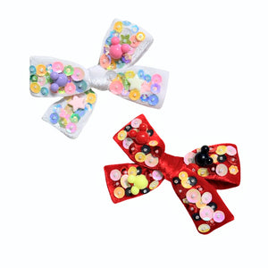 Choose Color-BOW-Hand-Sewn Sequin Velvet-Magical Mouse Bows