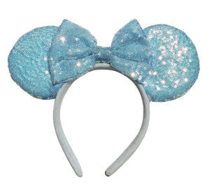 **READY TO SHIP!* HEADBAND-Baby Blue Sequin Minnie Bow Ears