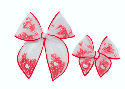 **PREORDER** Choose Size PRE-FILLED/PRE-TIED SHAKER BOW-Hello Kitty Flower