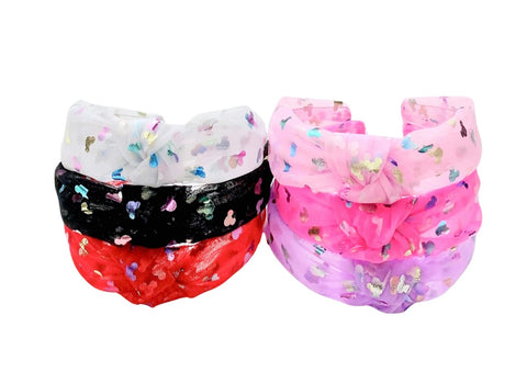 Choose Color-TOP KNOT Iridescent Mouse Tulle Headbands