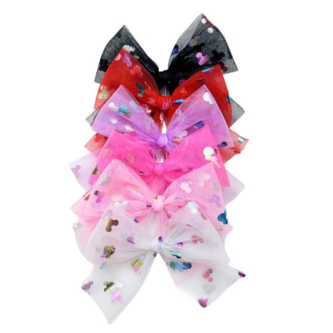 Choose Color-BOW-Iridescent Mouse Tulle Bows