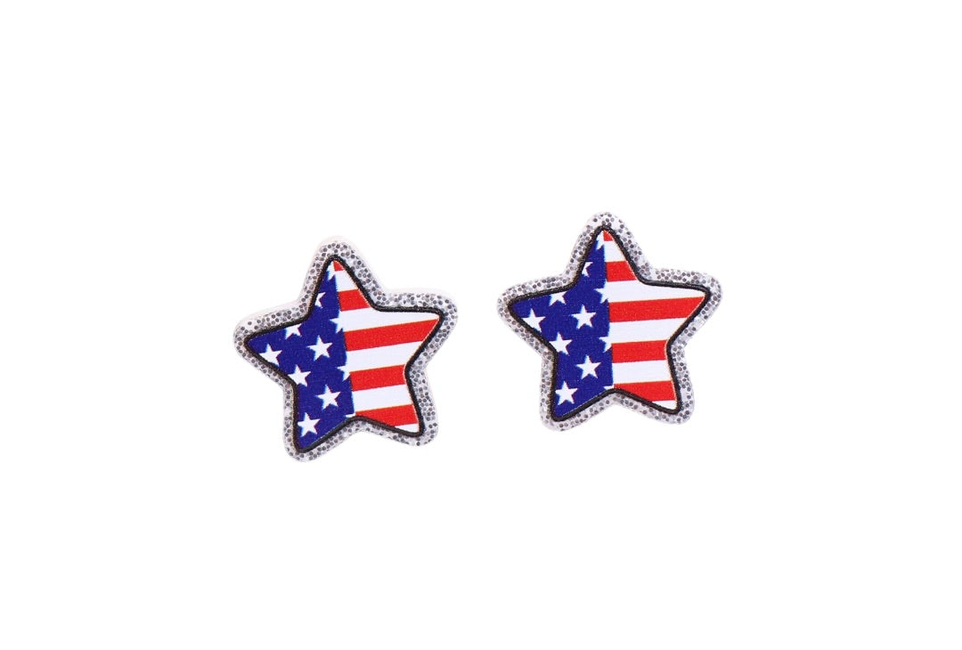 **READY TO SHIP!** Stars and Stripes Glitter Acrylic Earrings