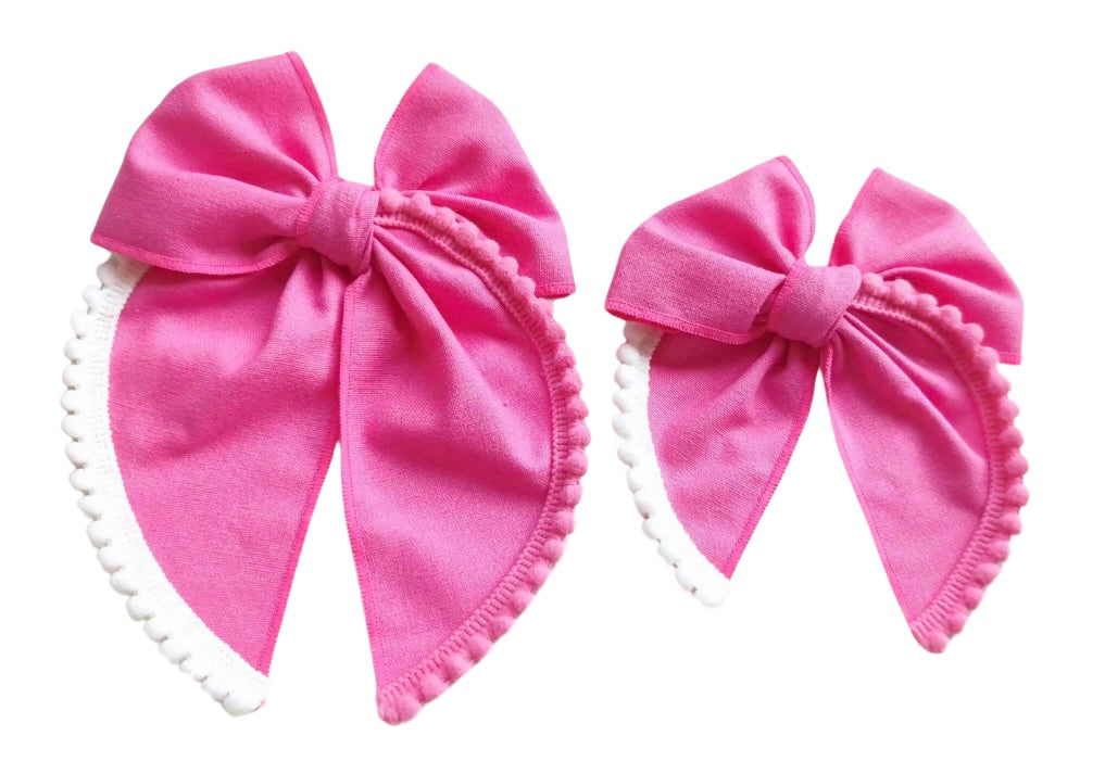 (PREORDER) CHOOSE SIZE**-PRE-TIED SURGED POM POM Bows