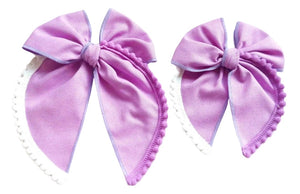 (PREORDER) CHOOSE SIZE**-PRE-TIED SURGED POM POM Bows