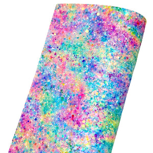 NEW! Rainbow Swirl Chunky Glitter Fabric w/ Felt Backing