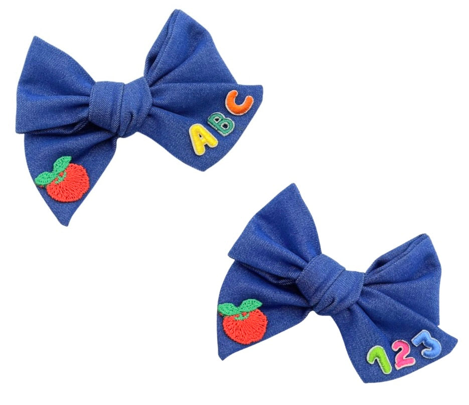 Choose Style-PRE-TIED BOW-Denim Blue Apple ABC-123