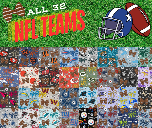 All Football Bow Teams-You Choose Team-Premium Faux Leather