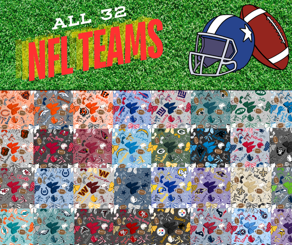 All Football Bow Teams-You Choose Team-Premium Faux Leather