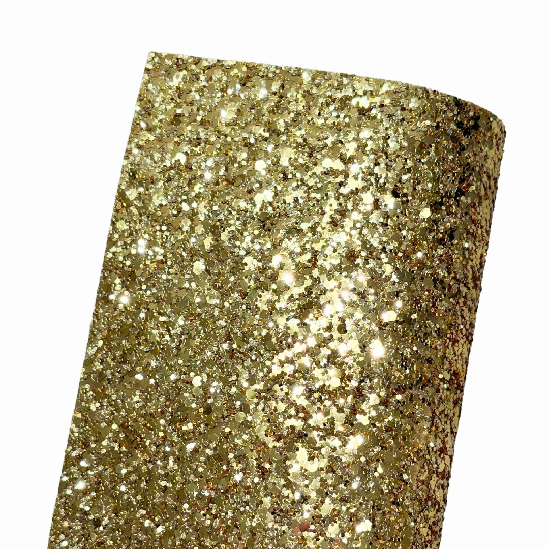 NEW! Gold Chunky Glitter Fabric w/ Felt Backing