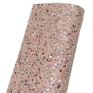 NEW! Blush Gold Chunky Glitter Fabric w/ Felt Backing