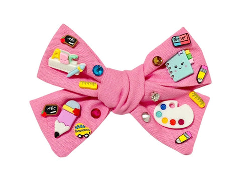 (PREORDER) PRE-TIED BOW-Pink School