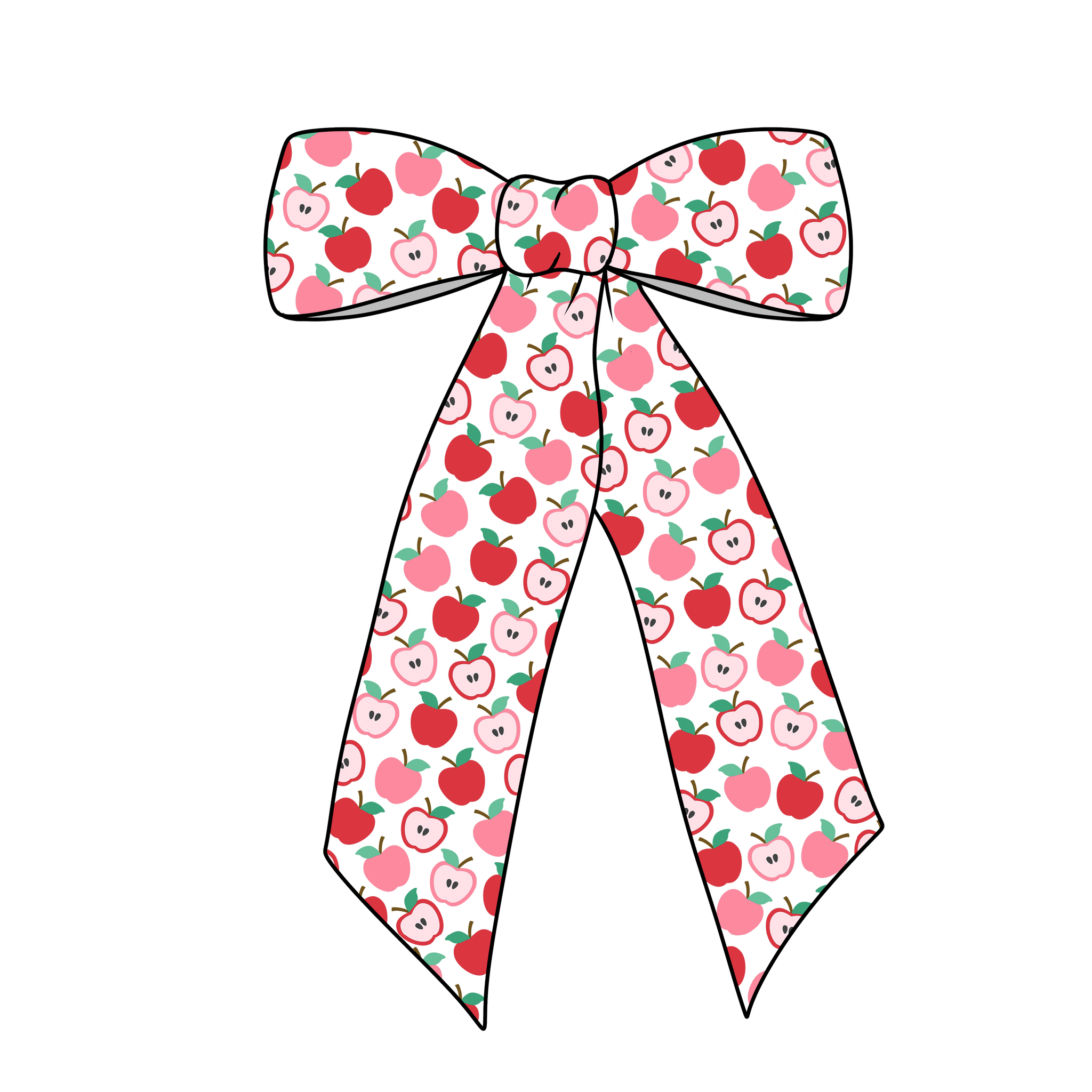 PRE-TIED LONG TAILS BOW-Apples