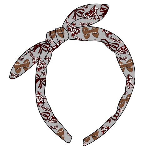 (PREORDER) KNOTTED BOW HEADBAND-College Football-Texas A&M Aggies