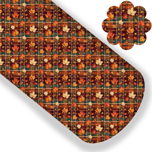 Autumn Leaf Plaid Premium Faux Leather