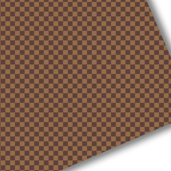 Brown/Tan Boujee Checkers Premium Faux Leather
