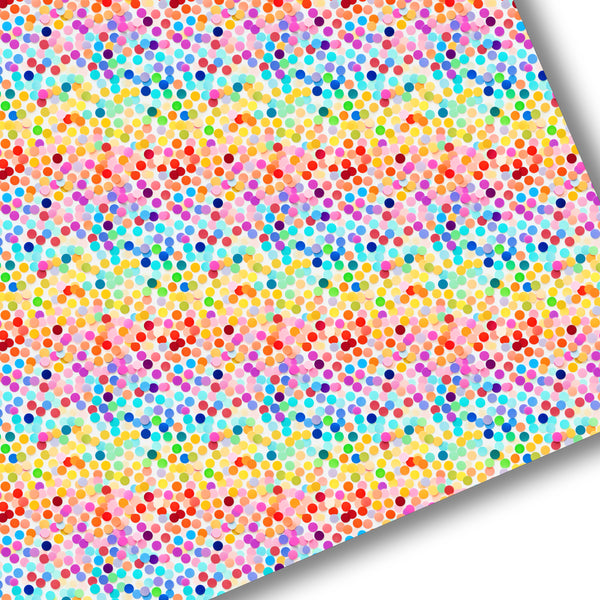 Colorful Rainbow Confetti Premium Faux Leather