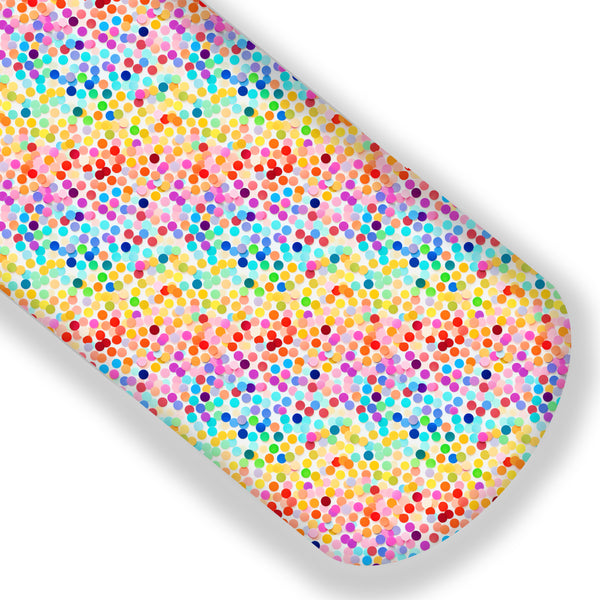 Colorful Rainbow Confetti Premium Faux Leather